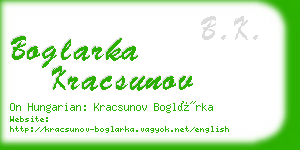 boglarka kracsunov business card